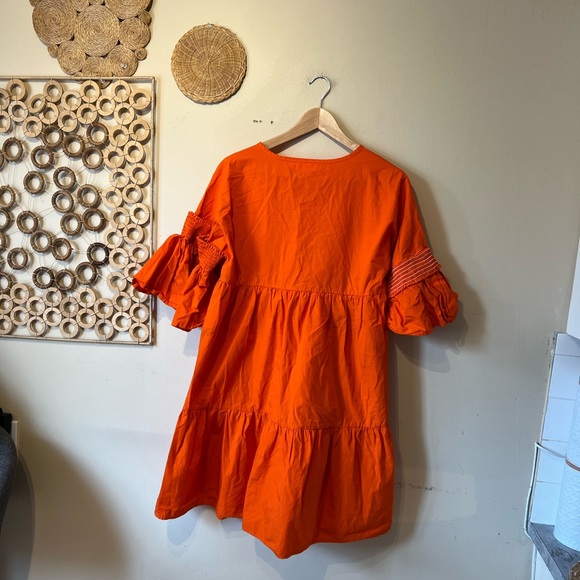 Metamorphosis girl size medium (large) orange tier midi dress… - Picture 6 of 7